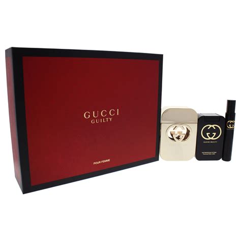 gucci guilty gift set for her boots|Gucci Guilty women's perfume set.